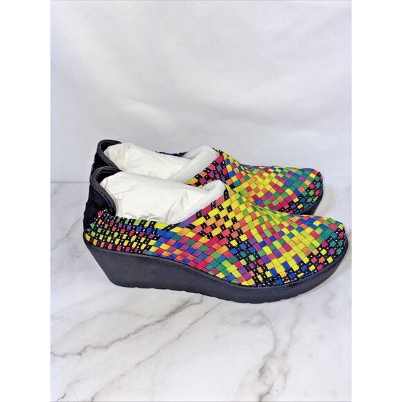 Steven By Steve Madden Womens Betsi Multicolor Stretch Woven Wedge Shoes Size 9 - Picture 2 of 11